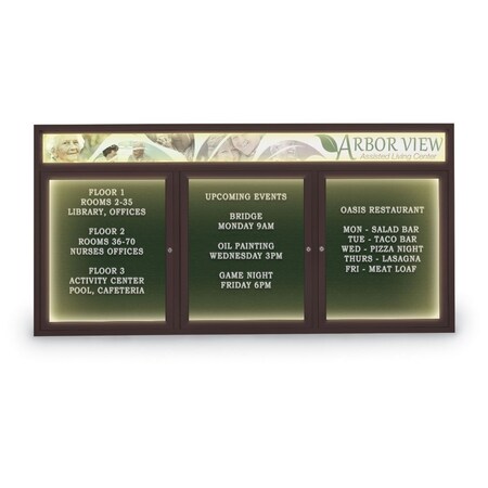 United Visual Products Indoor Enclosed Combo Board, 42"x32", Gold Frame/Green & Cork UVCB4232G-GREEN-CORK